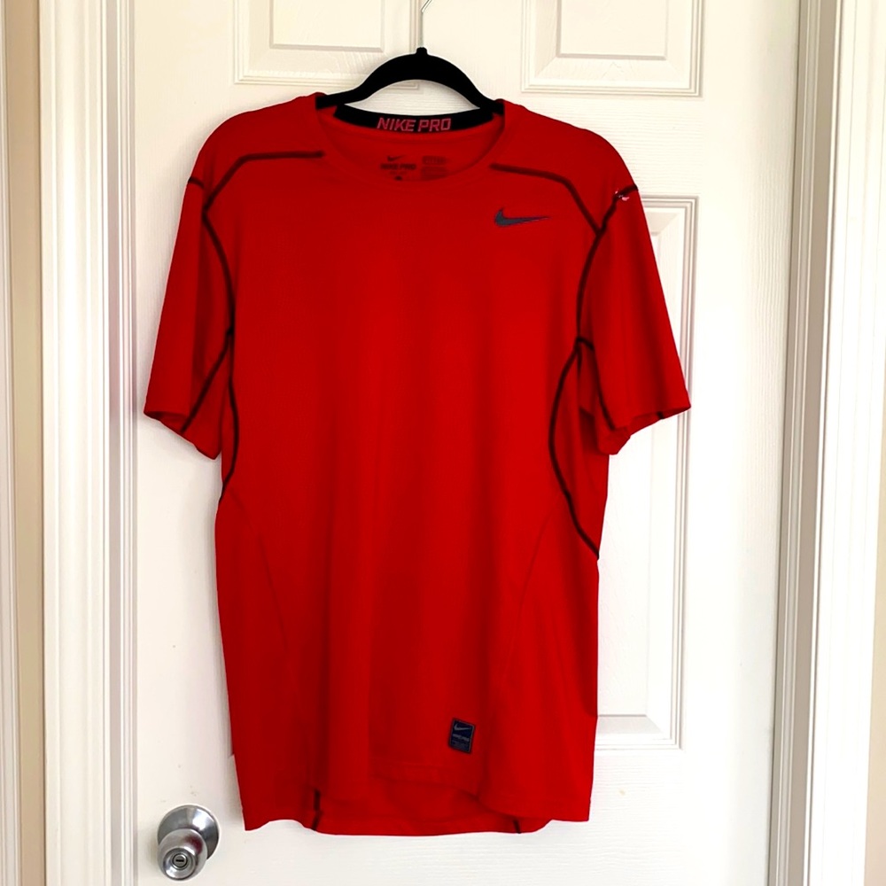 Nike Pro Red Short Sleeve Tee